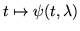 $\psi (a,\lambda)=\psi (b,\lambda)$