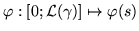 $\gamma (t)= \varphi (s(t))$