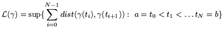 $\gamma: [a;b] \to {\bf R}^n$