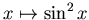 $x\mapsto \sin^2 x$